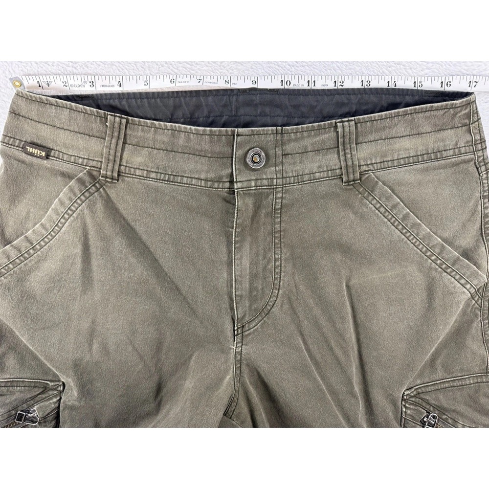 Kuhl Cargo Shorts Mens 33 Olive Green Hiking Utility Outdoor Trail Shorts - Picture 5 of 8